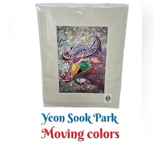 Art Print Moving Colors By Yeon Sook Park Colorful Vibrant Bull With Horns